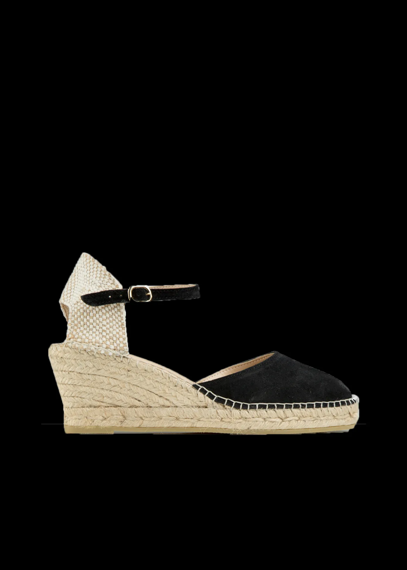 Online Espadrij Suede Sandalen Met Sleehak Vrouw Schoenen