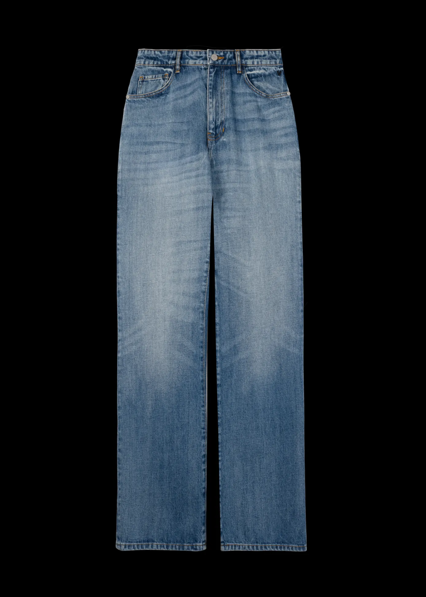 Outlet High Waist Jeans Straight Fit Vrouw Broeken