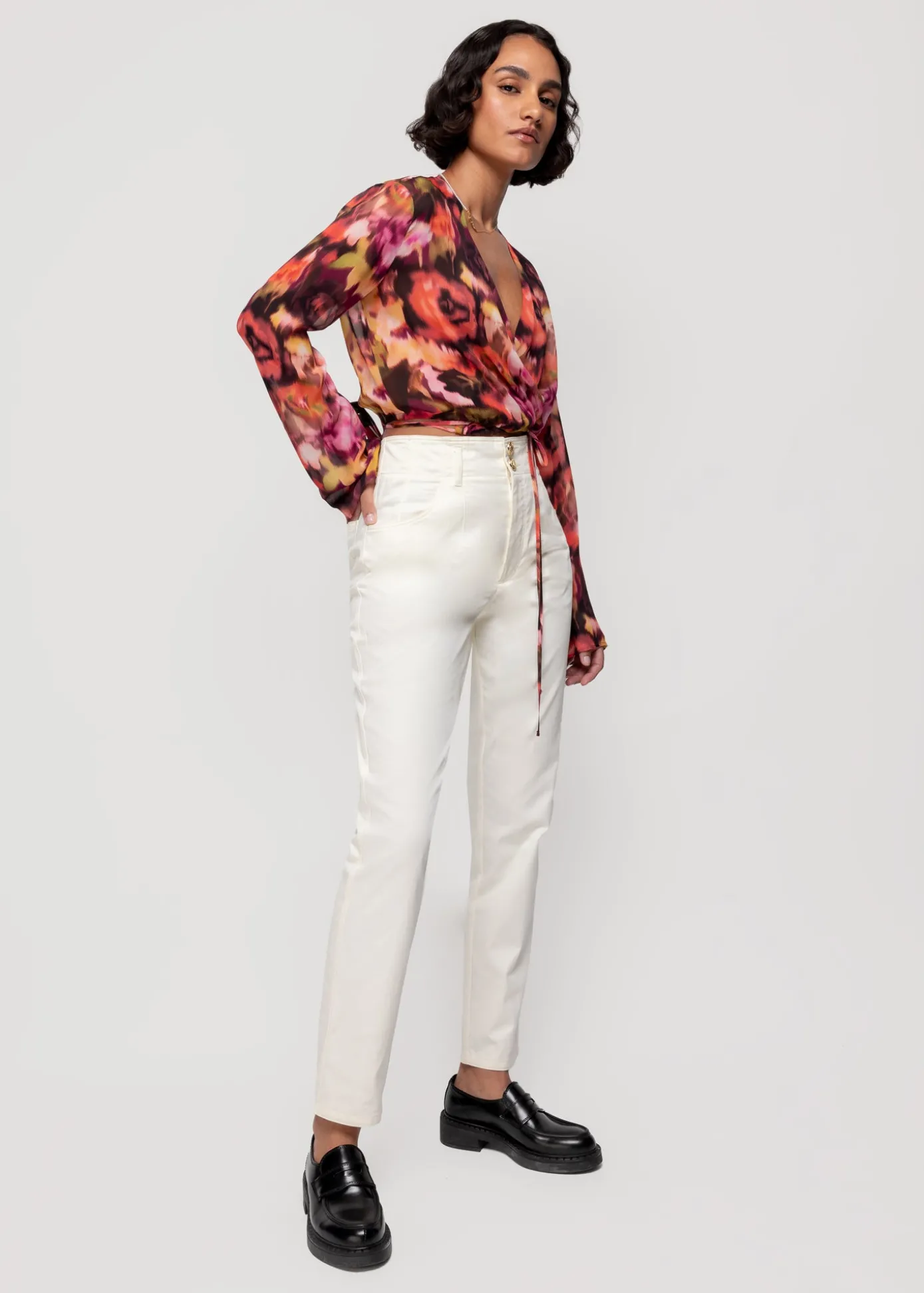 Flash Sale Katoenen Broek Tapered Fit Vrouw Basics