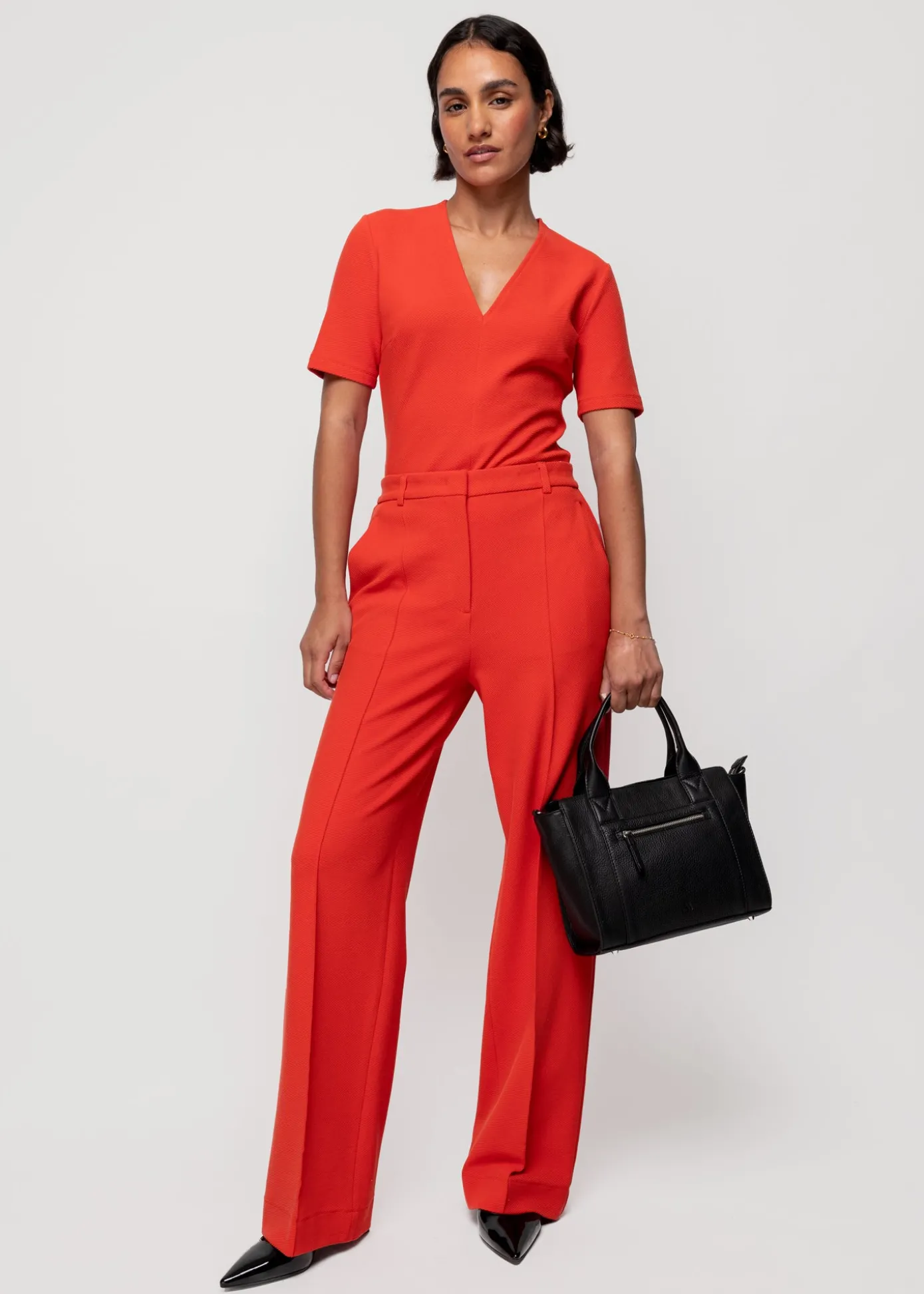 New Rib Top Met V-Hals Vrouw Tops