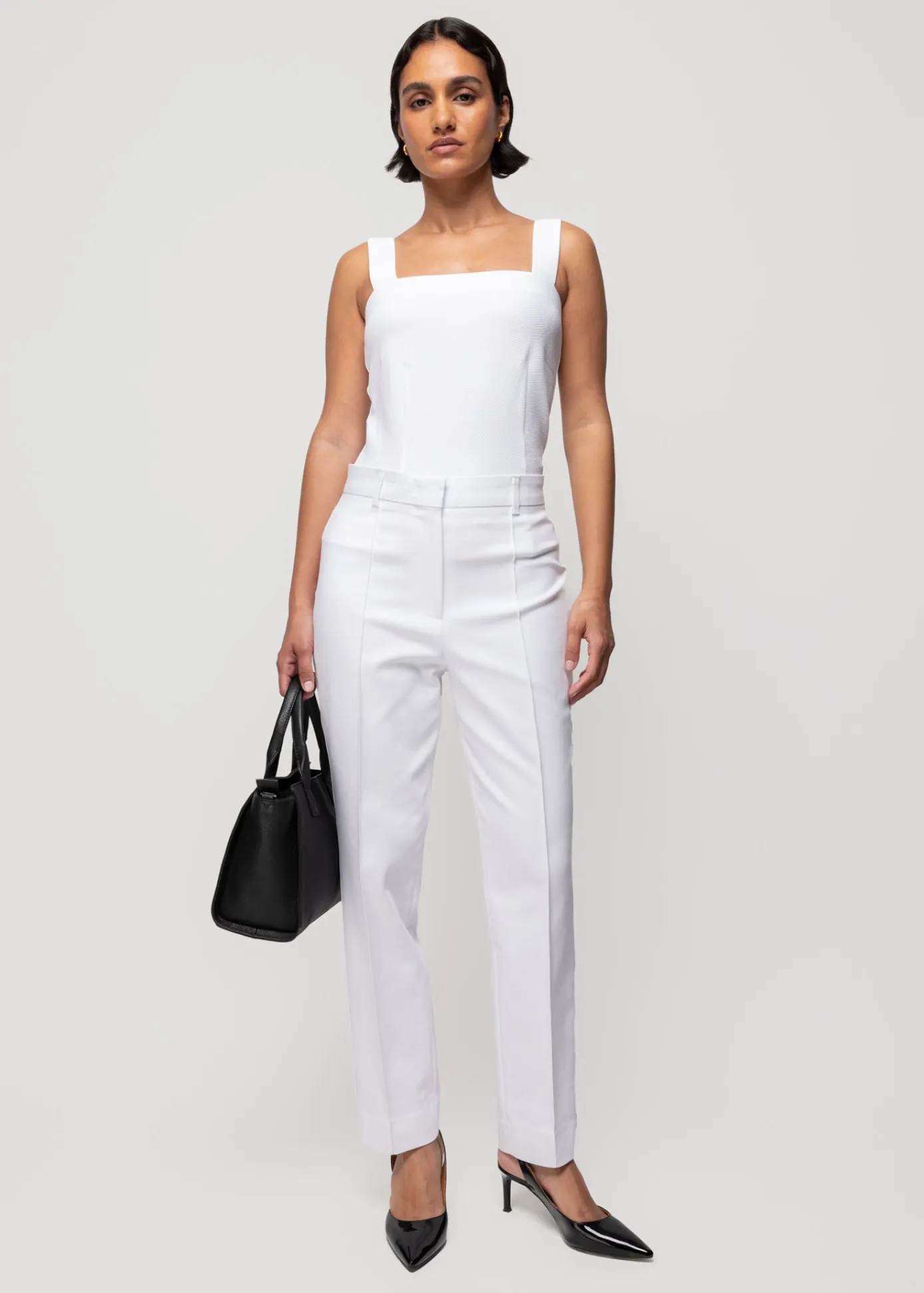 Online Rib Top Met Vierkante Hals Vrouw Basics