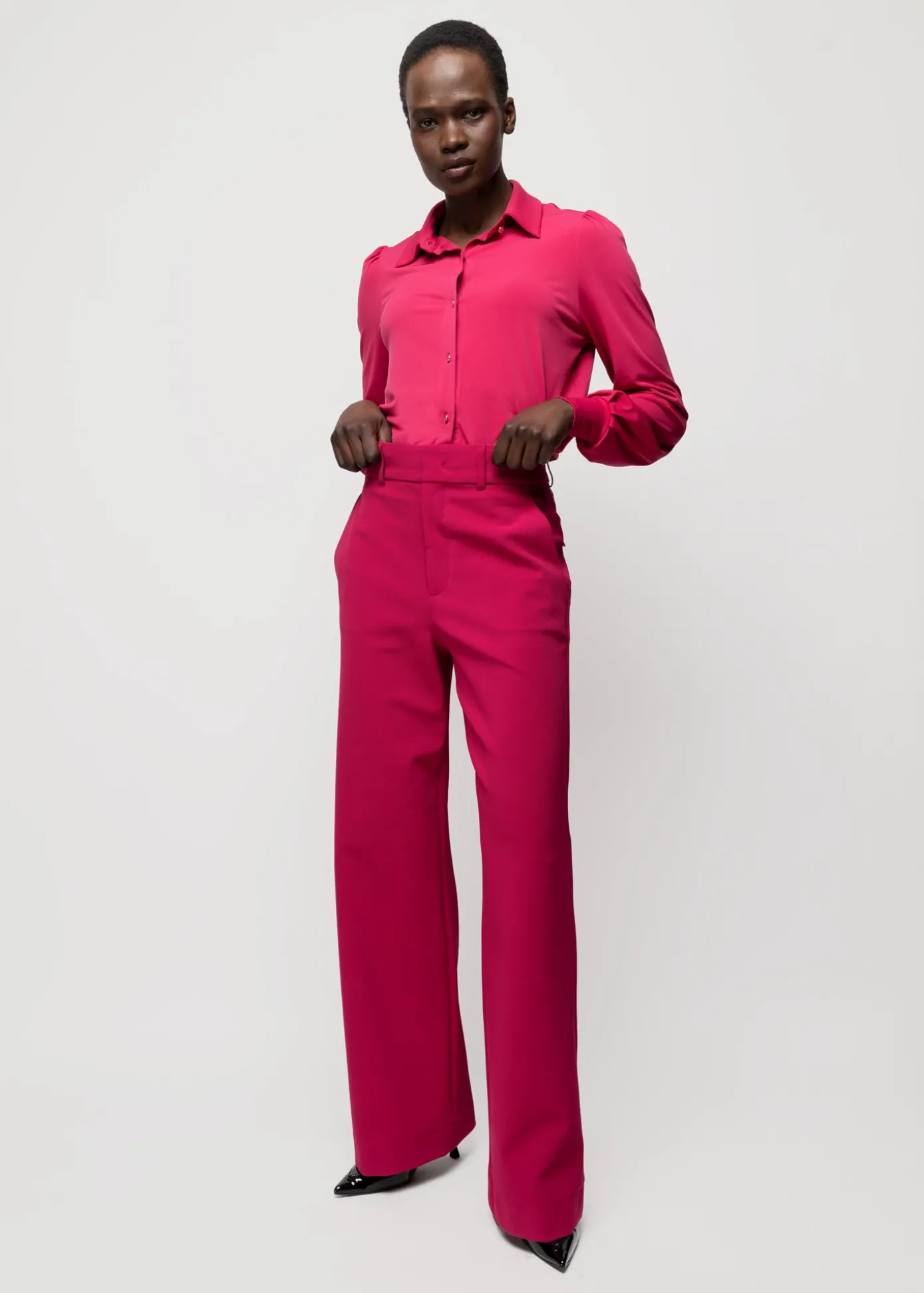 Sale Tricot Blouse Met Luxe Knopen Vrouw Basics