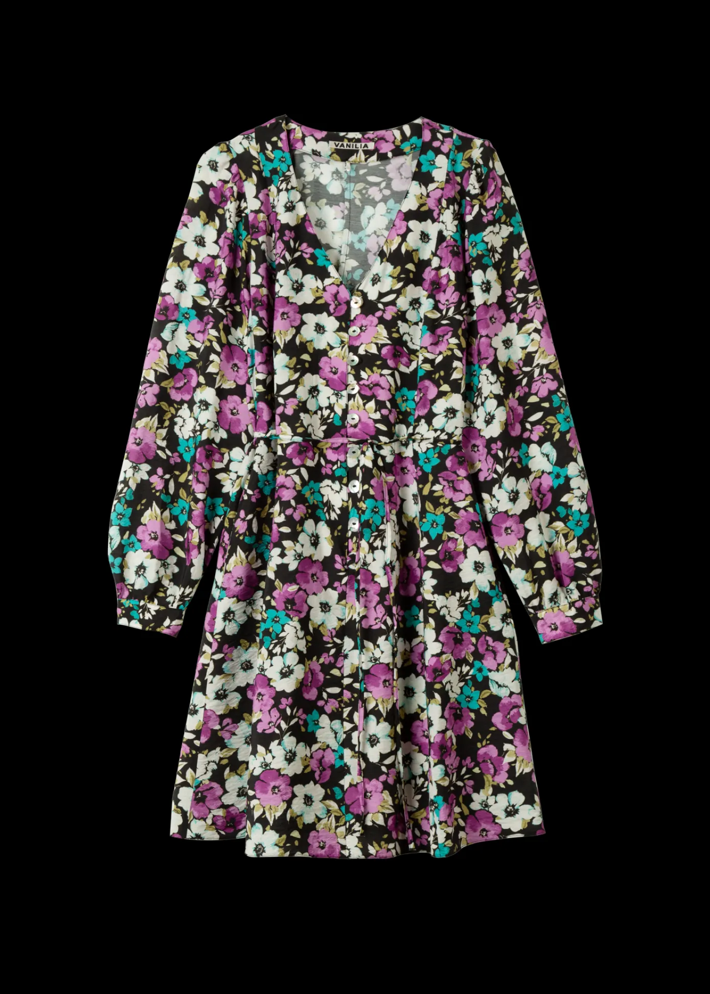 Fashion Viscose Jurk Met Bloemen Vrouw Jurken