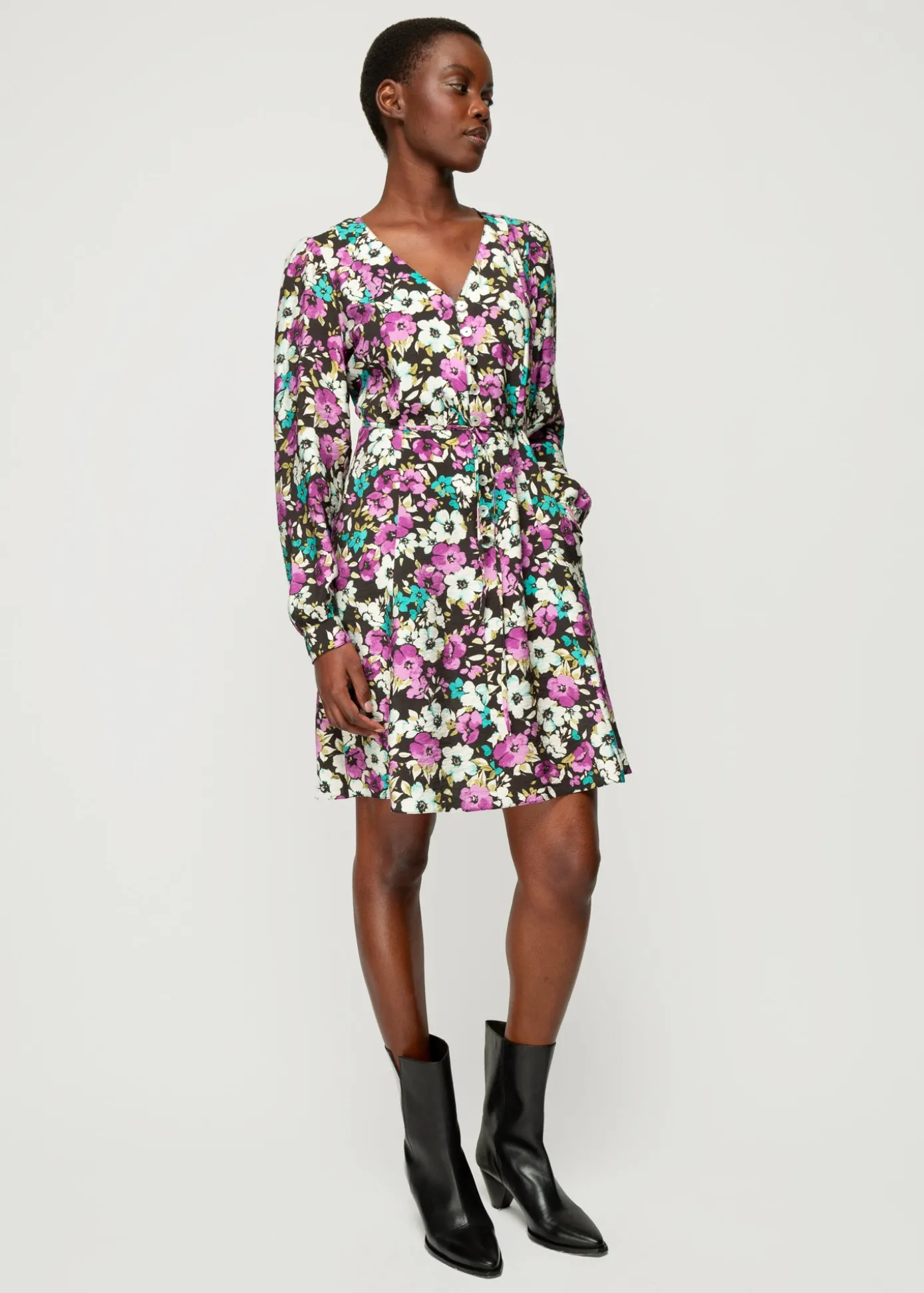 Fashion Viscose Jurk Met Bloemen Vrouw Jurken