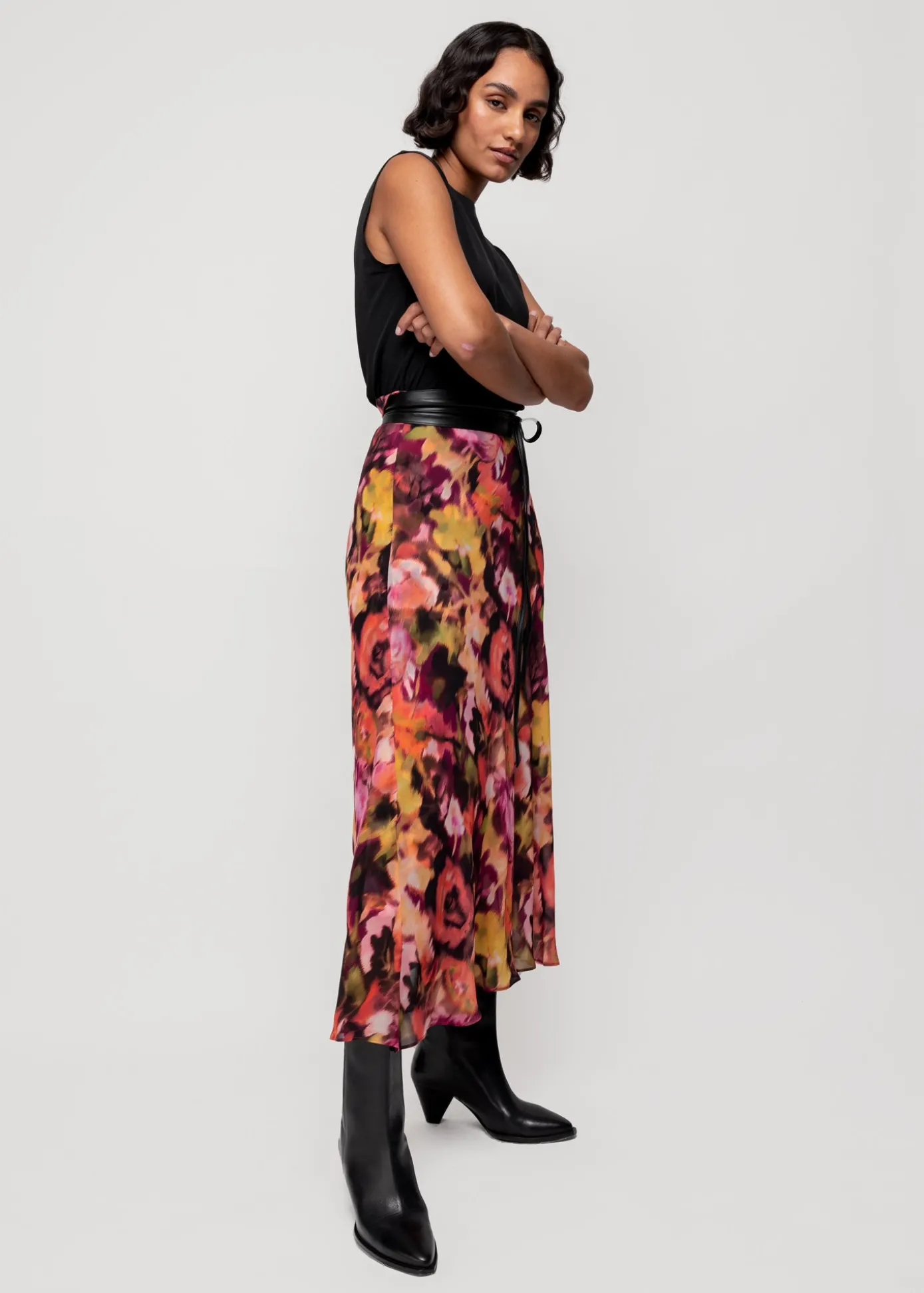 Best Viscose Midi Rok Met Print Vrouw Rokken