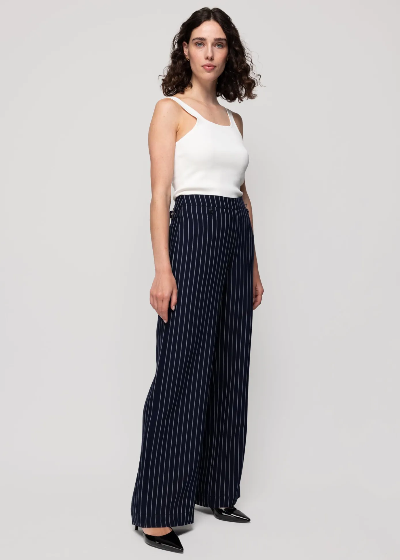 Sale Viscose Pantalon Pin Stripe Vrouw Broeken