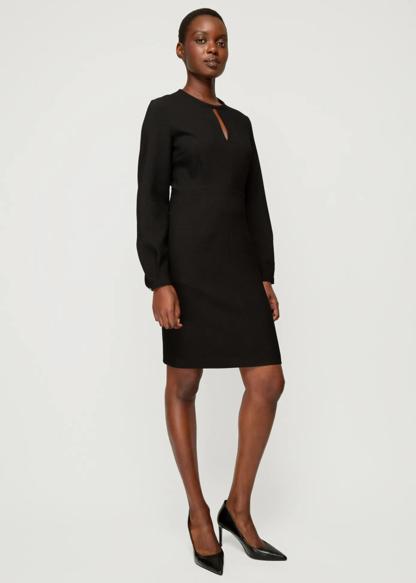 Clearance Wafel Jurk Met Couture Mouwen Vrouw Basics