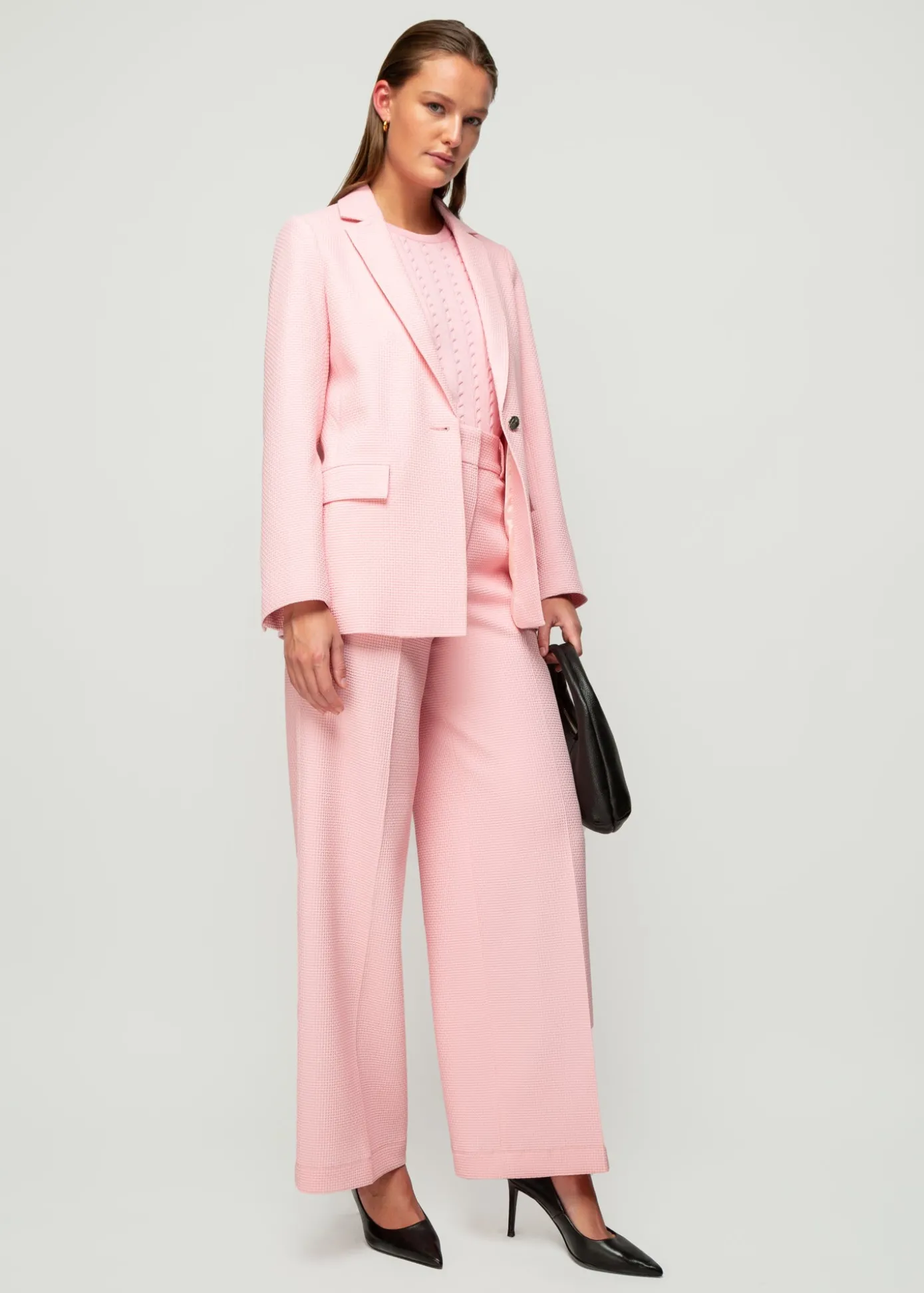 Clearance Wafel Structuur Pantalon Vrouw Broeken